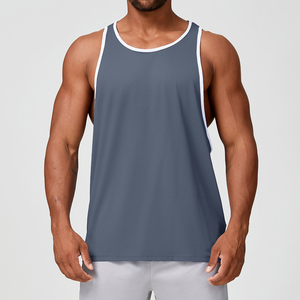 Débardeur de sport décontracté pour homme à séchage rapide, anti-boulochage, col en U, respirant, en tissu côtelé, pour tenue d'équipe - Product Image 5