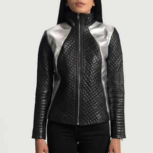 Chaqueta de Cuero Premium para Mujer, Diseño Ajustado para Uso Diario, Chaqueta de Motociclista para Exteriores, Procesamiento de Tejido, Chaquetas de Cuero al por Mayor - Product Image 4