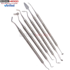 Dental Filling Spatulas Set of 6 Plated Heads Knurled Handles Composite Resin Restoration Thick Handle Design Medic Instruments - Product Image 5