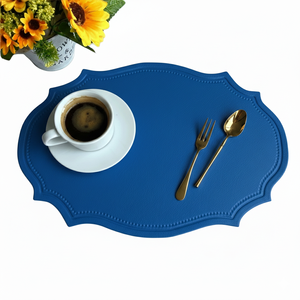 Stylish Customized Faux PU Leather Luxury <b>Wipeable</b> Reusable Handmade 2mm Thick <b>Placemat</b> Festive Events Home Decor Mats Pads - Product Image 4