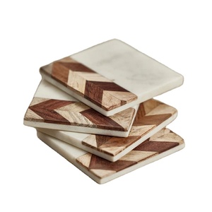 Posavasos para bebidas, posavasos redondos de madera de mármol, para oficina en casa o casa de HOTEL, mesa de calentamiento, tazas elegantes y soporte para bebidas - Product Image 1