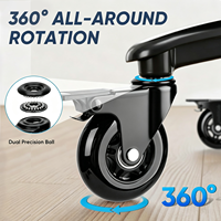 Roulettes pivotantes universelles de remplacement 11x22mm 3 pouces avec tige d'insertion en PU, capacité de charge 50kg, roulement à rouleaux durable pour mobilier de gym
