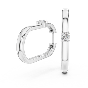 Luxury Minimalist Diamond Hoop Earrings for Women Elegant Silver Fine Jewelry - Product Image 3