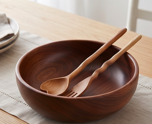Ensemble cuillère et fourchette en bois fait main, design minimaliste, écologique, pour le camping, les événements hôteliers et les mariages - Product Image 3