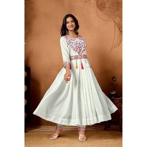 2XL Party Wear Embroidered Sequence Work Suit <b>Set</b> for a Stylish Look - Product Image 4