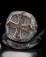 Bague Statement Croix de Luxe Avira Jewels en Moissanite Sertie, Argent 925, Sans Nickel, Sans Plomb, Bijoux Hip Hop Audacieux Unisexe Classique