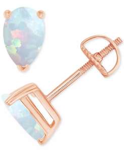 Lab-Grown Opal Pear-Shape <b>Screw</b> Back Stud <b>Earrings</b> (5/8 ct. t.w.) | Macy's - Product Image 3