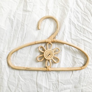 Boho baby clothes hangers wooden rattan coats & pants hanger for closet <b>wardrobe</b> organising - Product Image 5