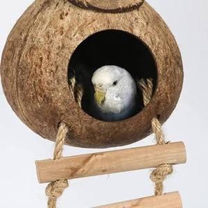 บ้านนกทำมือจากเปลือกมะพร้าว เป็นมิตรกับสิ่งแวดล้อม รังนกสำหรับนกเลี้ยง ขายส่ง - Product Image 1