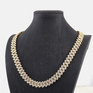 Luxury <b>Iced</b> <b>Out</b> Cuban Link Moissanite <b>Chain</b> Necklace in 925 Sterling Silver for Men Hip Hop Jewelry - Product Image 4