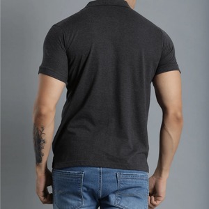 เสื้อเชิ้ตแขนสั้นทรงปกติสำหรับผู้ชาย ผ้าดิจิตอลระบายอากาศได้ดี สีพื้น สไตล์ลำลอง ผ้าฝ้ายถักเจอร์ซีย์ 100% ความยาวปกติ - Product Image 2