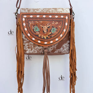 กระเป๋าถือหนังวัวงานแกะสลักมือกระเป๋ามีขอบแบบมีสไตล์กระเป๋าถือดีไซน์ใหม่สำหรับผู้หญิงกระเป๋าดีไซเนอร์อเนกประสงค์ - Product Image 1