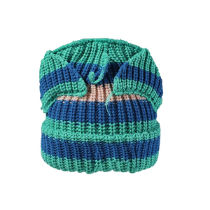 Bonnet Bohème Brodé Tricoté à la Main avec Longues Tresses Noires Rayées 3D Unisexe Adulte Hiver Réglable 56-58CM Extérieur - Product Image 6