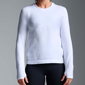 T-shirt côtelé à manches longues pour femme, doux et extensible, col rond, coupe ajustée, décontracté, pour le sport, le yoga, basique, 2026 - Product Image 1