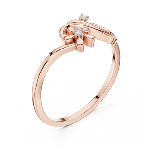 Bague élégante en or rose à motif floral ondulé pour femme, bijou de mode minimaliste pour promesse ou fiançailles, cadeau idéal - Product Image 4