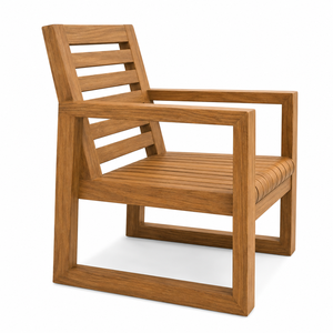 Fauteuil de jardin extérieur en teck massif au design scandinave moderne - Durable, écologique, imperméable - Product Image 2