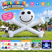 Grande Décoration Gonflable Géante Personnalisée en Forme de Crâne Souriant, Idéale pour Festivals, Événements et Expositions en Extérieur
