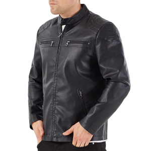 Solid Color <b>Men</b> <b>Leather</b> <b>Jacket</b> Custom Design <b>Leather</b> winter <b>jacket</b> Top Seller Casual Wear <b>Leather</b> <b>Jacket</b> For <b>Men</b> - Product Image 3