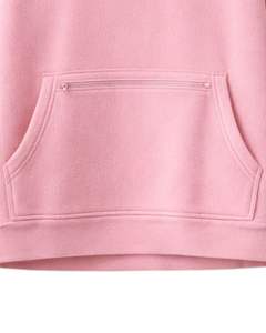 Sweat-shirt polaire rose oversize pour femme avec col à boutons, poche kangourou, épais, pour l'hiver, modèle fabricant - Product Image 6