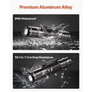 High Lumen Rechargeable LED Flashlight with 6 Lighting Modes IP66 Waterproof Home Hikin Handheld <b>Flash</b> <b>Light</b> - Product Image 5