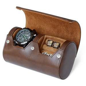 Étui de montre en cuir artisanal, étui de voyage portable, organisateur de rangement pour montres, sac à montre en cuir véritable pour hommes, bijoux - Product Image 5