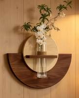 Vas Bunga Gantung Dinding Kayu Buatan Tangan Modern, Hiasan Dinding untuk Ruang Tamu, Penggunaan Dalam Ruangan Semua Musim