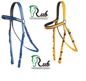 Bridon pour cheval en cuir et PVC enduit, conçu de manière intelligente, réglable, durable, imperméable, couleur bleu clair bio, personnalisable, pour usage équestre - Product Image 6