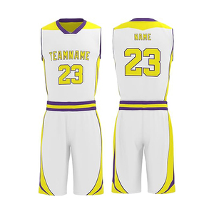 Ensemble d'uniformes de basket-ball respirants à manches courtes de haute qualité pour hommes, avec logo personnalisé, en vente en ligne - Product Image 1