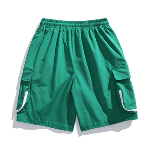 Shorts cargo légers pour hommes, coupe-vent, respirants, en nylon/coton satiné, à séchage rapide, avec fermeture boutonnée, logo personnalisé, pour l'entraînement sportif - Product Image 3