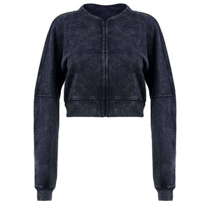 Conjunto Deportivo de Mujer de Manga Larga con Cierre y Lavado Ácido, 100% Algodón Transpirable, Sudadera con Cuello Redondo y Pantalón, Directo de Fábrica - Product Image 2
