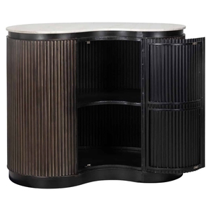 Mesa Consola Moderna con Diseño Acanalado, de Madera Maciza Ecológica, para Pasillo, con Base de Patas Duraderas, Mueble para Sala de Estar, Hotel, Dormitorio - Product Image 1
