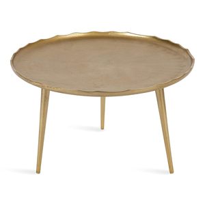 Bandeja Decorativa de Metal Dorado de Lujo, Mesa Redonda Moderna para Servir, Mesa de Centro, Decoración para el Hogar - Product Image 1