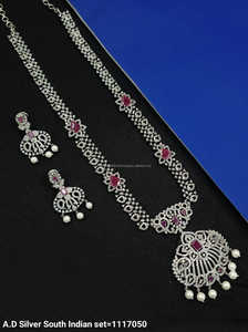 Ensemble de bijoux de mariée en diamant américain classique Collier et boucles d'oreilles en deux pièces pour mariage Style classique à la mode - Product Image 3