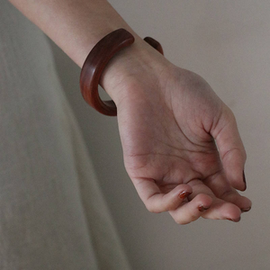 5 Colors Wide Plain Open Chunky <b>Wooden</b> <b>Bangle</b> Natural Sandalwood <b>Bangles</b> Women Men Vintage Statement Ethnic Handmade Jewelry Hot - Product Image 4