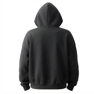Cotton Fleece Streetwear Baggy <b>Men</b> Zipper <b>Hoodies</b> Heavyweight 500Gsm Custom Oversized <b>Plain</b> Boxy Loose Fit Two Way Zip up Hoodie - Product Image 5