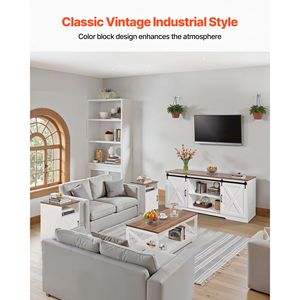 Set da 4 Pezzi per Soggiorno in Stile Fattoria con Tavolino e Mobile TV, Facile da Montare - Product Image 2