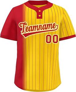 Maillots de baseball personnalisés 100 % polyester de haute qualité pour adultes unisexes, impression numérique OEM, uniformes de softball à séchage rapide avec devant uni - Product Image 5