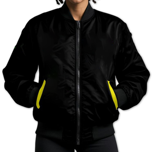 2026 Women Black Bomber <b>Jacket</b> Custom Chapter Logo Embroidered Greek Letter Coat OEM School & Collegiate Sorority Gear Bomber - Product Image 3