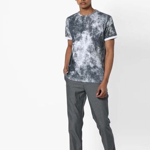 Camiseta Personalizada con Efecto Desgastado, 100% Algodón, Cuello Redondo, Tejido Grueso, Corte Regular, Estilo Urbano Vintage, Tallas Grandes para Hombre - Product Image 2