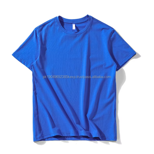 Men's Loose Casual Cotton Crew <b>T</b>-<b>Shirt</b> 200 Grams Solid <b>Color</b> Basic Work Uniform Custom Logo 100% Cotton 180 Grams Fabric Weight - Product Image 1