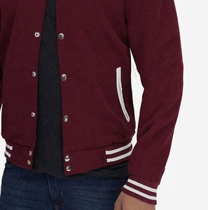 Customize Men's Slim Fit Varsity Jacket Waterproof Breathable Polyester Shell Custom Embroidery <b>Covered</b> <b>Buttons</b> Casual Winter - Product Image 1
