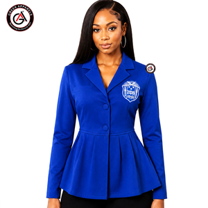 Vêtements grecs, veste blazer brodée pour femmes de la sororité Zeta Phi Beta |   Style vintage personnalisé, séchage rapide, anti-rides, respirant - Product Image 4