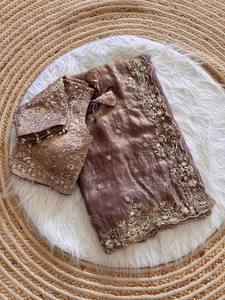 Trending Party Wear Saree with Designer <b>Blouse</b> Indian <b>Sari</b> Outfit for Women for Festivals Ceremonies and Wedding Functions - Product Image 1