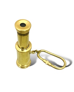 Vintage <b>Mini</b> Pull-Out Brass Telescope Keychain Shiny Polished Brass Metal Portable Spyglass Waterproof Lightweight Gift - Product Image 2