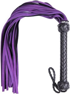 Flogger en cuir violet de qualité supérieure pour couples – Fouet BDSM de luxe pour jeux sensuels, exploration érotique et aventures fétichistes - Product Image 6