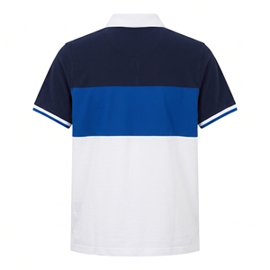 เสื้อเชิ้ตแขนสั้นผู้ชายลายทาง ระบายอากาศได้ดี ปักลาย 100% ผ้าฝ้ายถัก สวมใส่สบาย รับทำโลโก้ตามสั่ง - Product Image 2