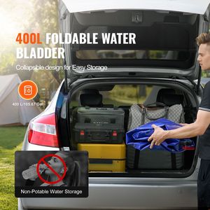 Serbatoio d'acqua pieghevole per camper da 400L/105,7 galloni in PVC blu 1000D, grande capacità - Product Image 2