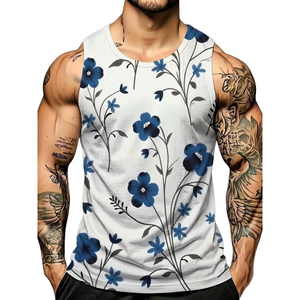 Nylon Spandex High Elasticity Compression Gym Wear Tight Men's Tank Tops - Product Image 1