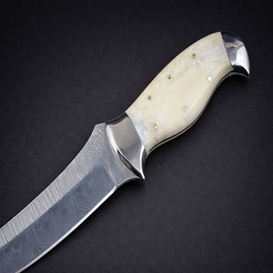 DSK-DSH-1003 - มีดเหล็กดามัสกัสระดับพรีเมียมพร้อมด้ามจับทำจากกระดูกขัดเงา – ผลิตด้วยมือในประเทศปากีสถาน - Product Image 3