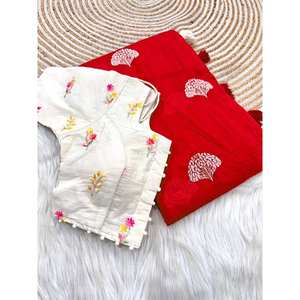 Designer Multi-Thread Work <b>Saree</b> for Parties for Indian and Pakistani Clothing - Product Image 3